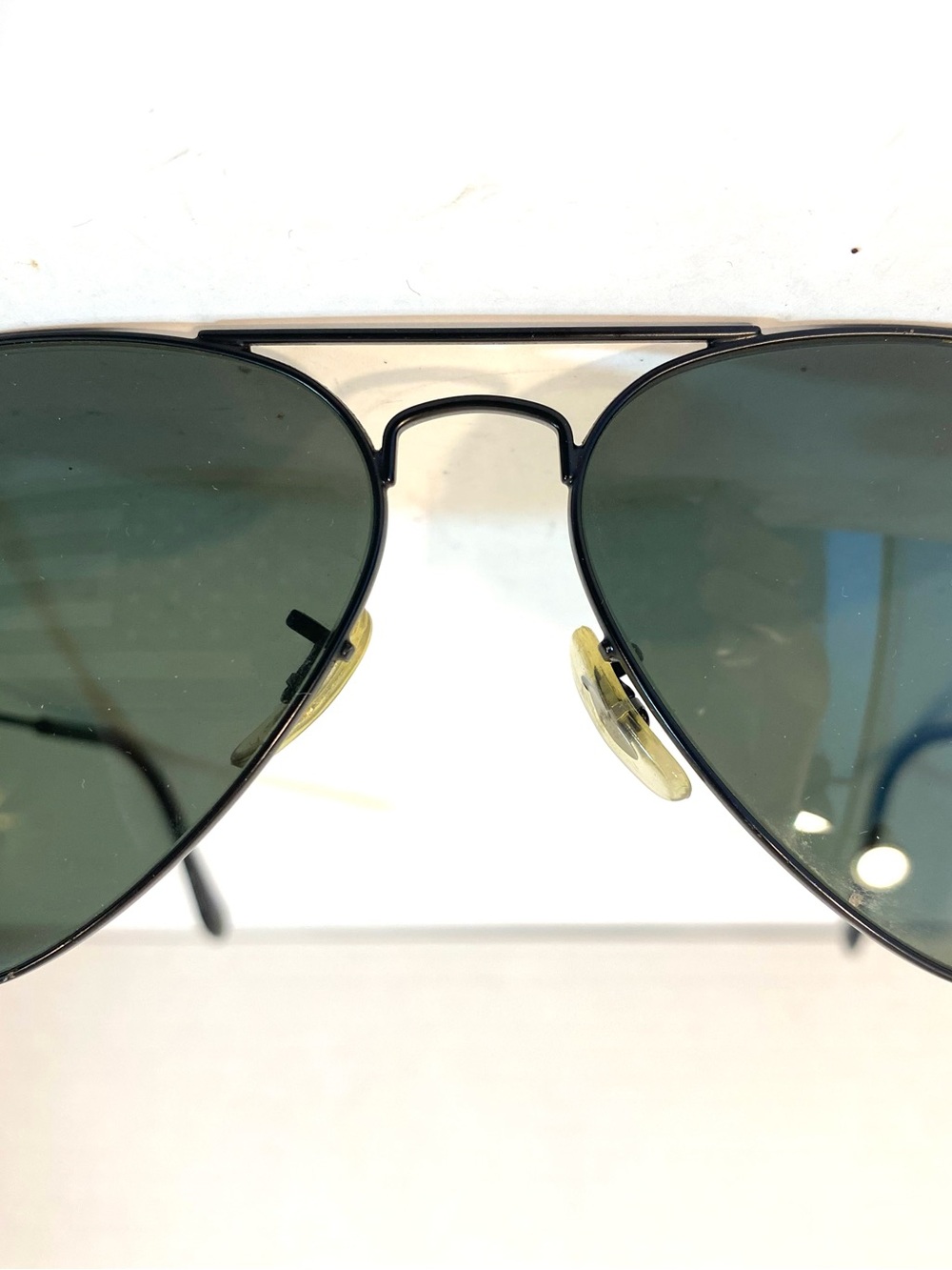 RAY-BAN RB3025 Large Aviator Black Metal Frame Polarized Sunglasses W3361 Italy - Picture 4 of 8